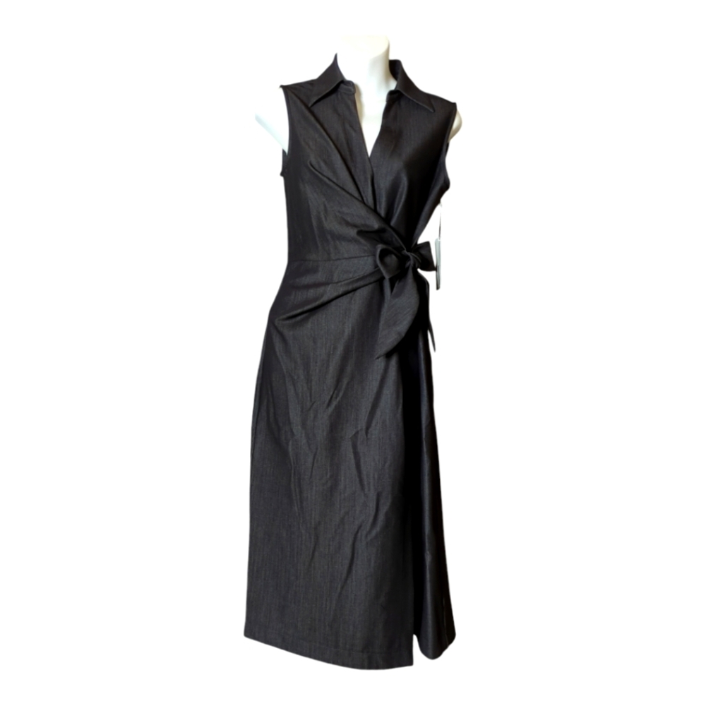 NWT Women's Worthington Wraparound Black Dress SZ XS